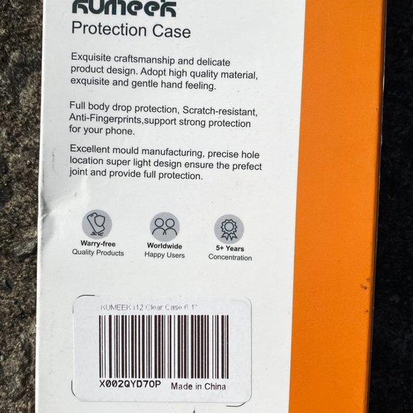 Kumeek iPhone 12 Clear Drop Resistant Smooth Touch Protection Case 6.1" - Picture 5 of 5